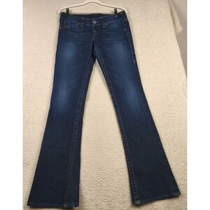 True Religion Rockstar Gina Jeans 28x32 Low Rise Flare Y2K Made USA